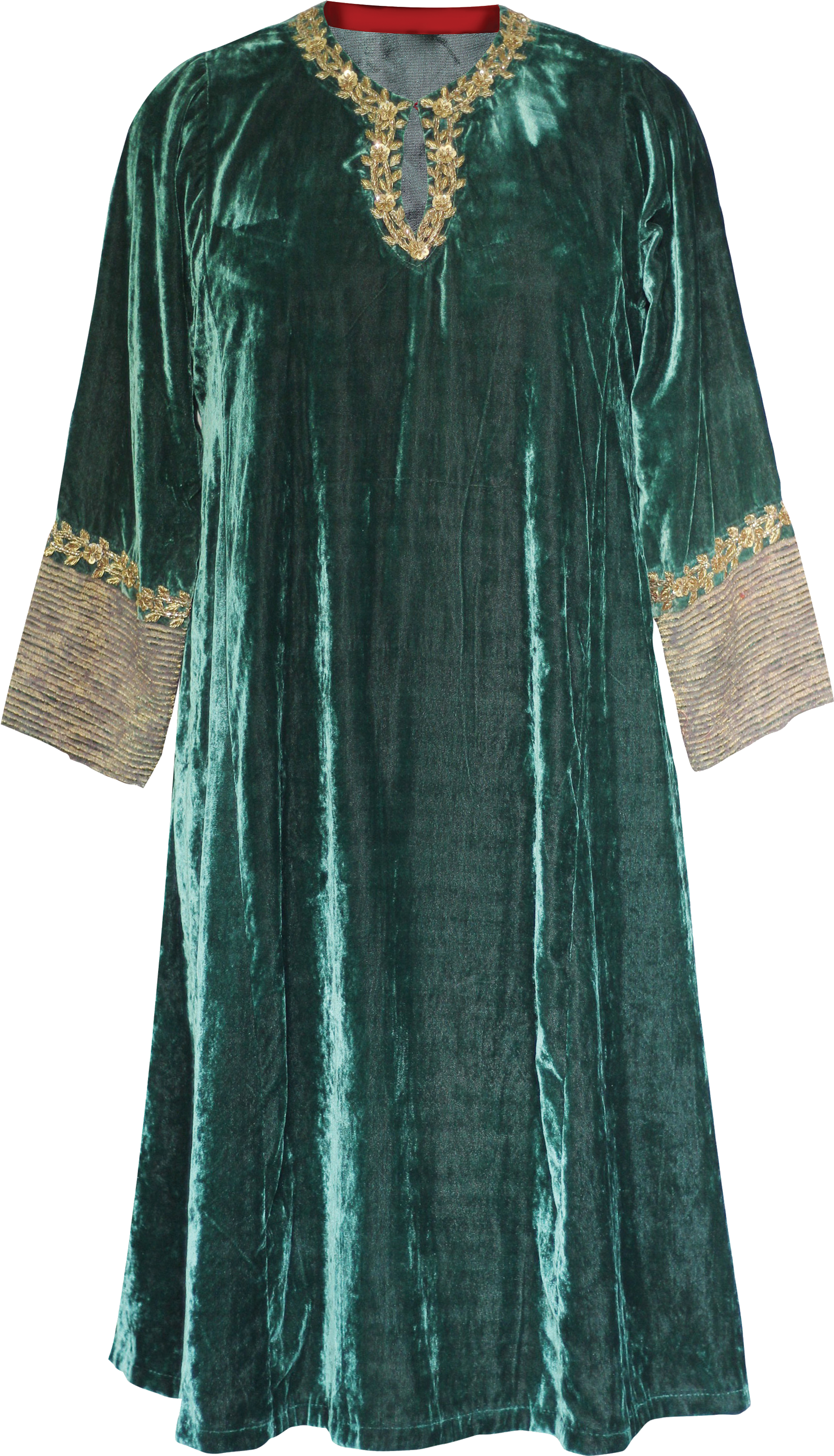 Dark Green Velvet Kurta - Day Dress (2480x3508), Png Download