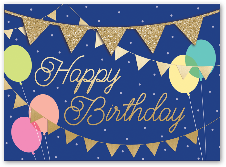Birthday Banners Greeting Card - Christmas Card (1000x1000), Png Download