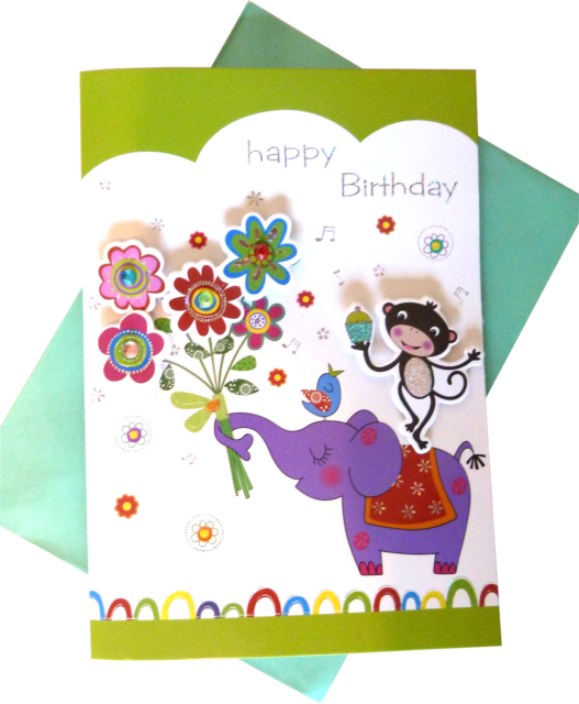 607 Single Birthday Card - Paper (527x640), Png Download