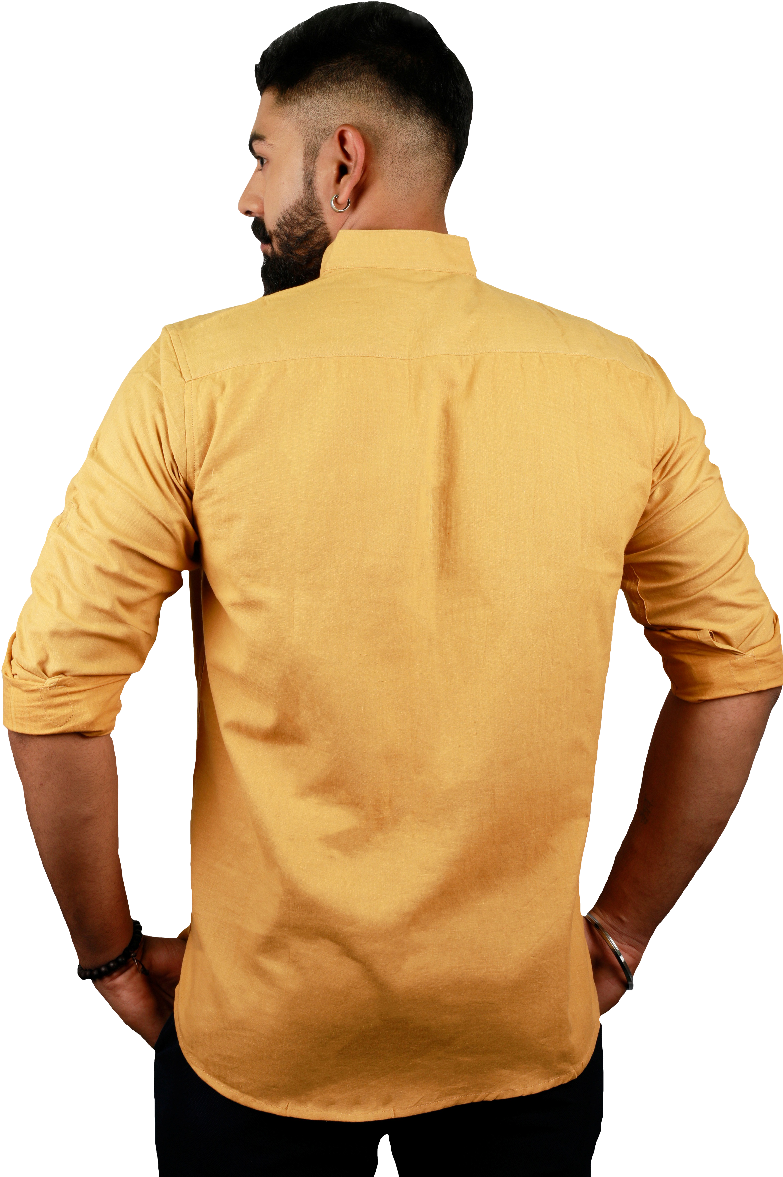Khadi Turmeric Kurta - Man (840x1260), Png Download