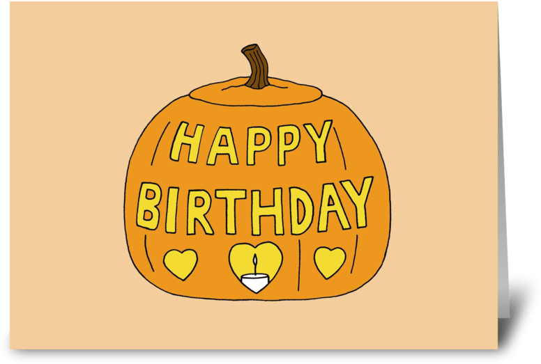 Halloween Birthday Greeting Card - Halloween Birthday Card (848x698), Png Download
