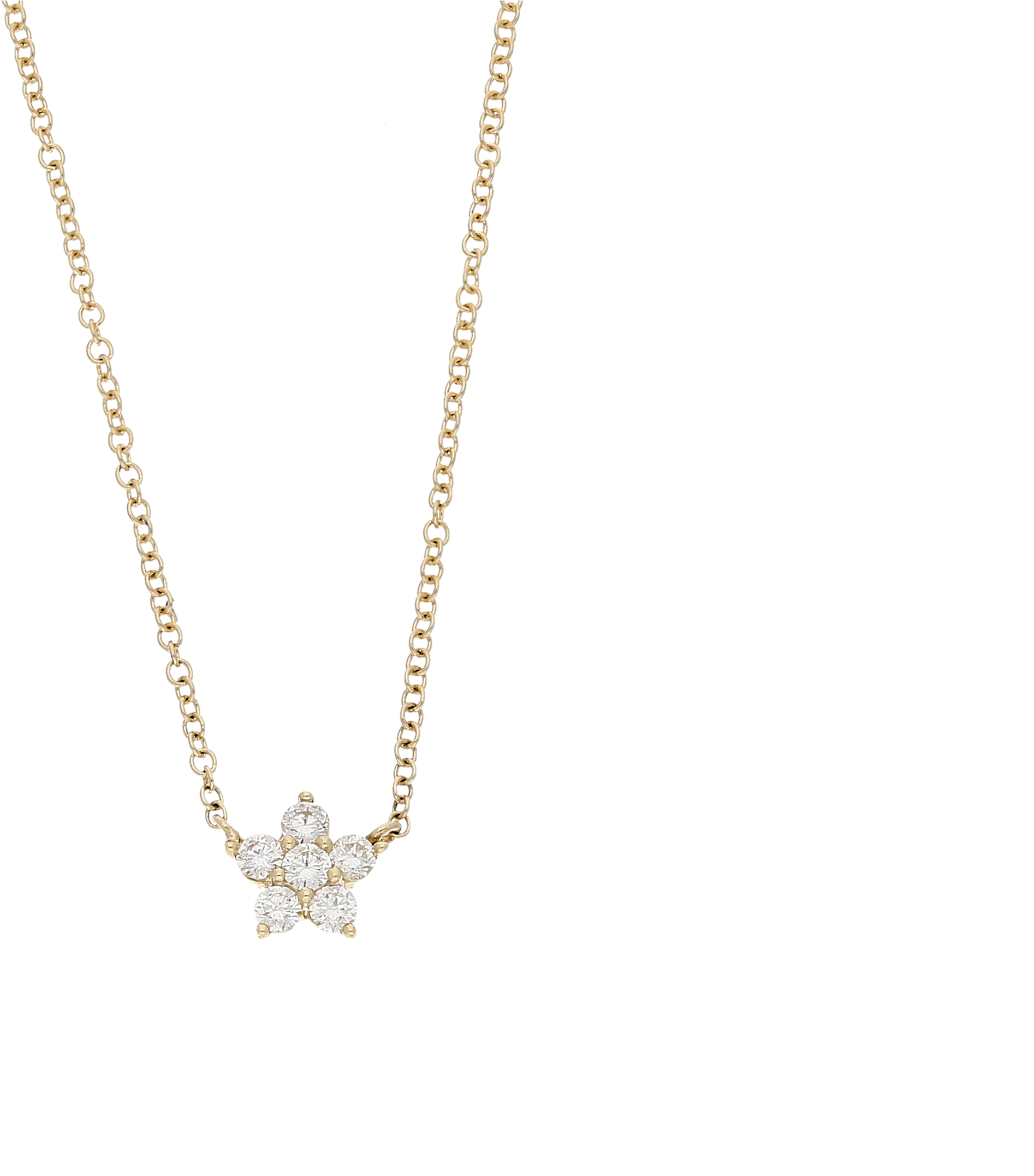 Gold Diamond Set Flower Necklace - Locket (2874x2484), Png Download
