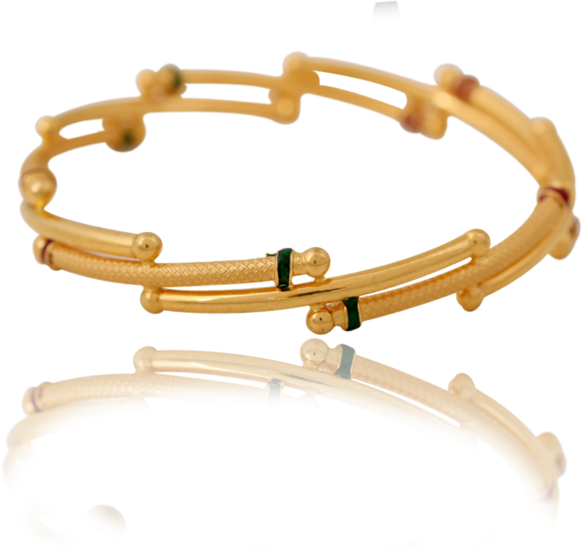 Charming Gold Enamel Bangle - Bracelet (1000x1000), Png Download