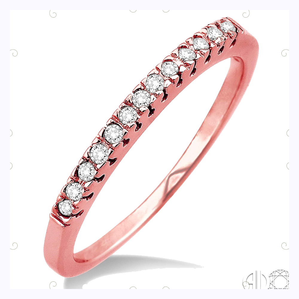 Rose Gold & 1/10 Carat Diamond Band Robert Laurence - Engagement Ring (1000x1000), Png Download