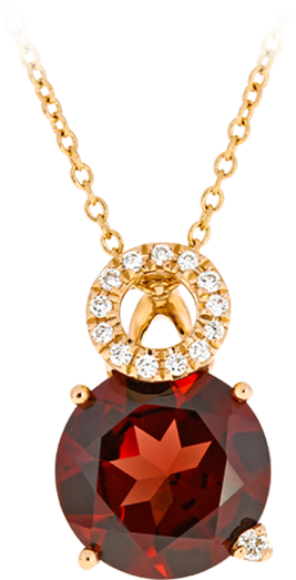 Gold Necklace With Diamonds And Garnet Lpdan0065 Bijuteria - Locket (700x700), Png Download