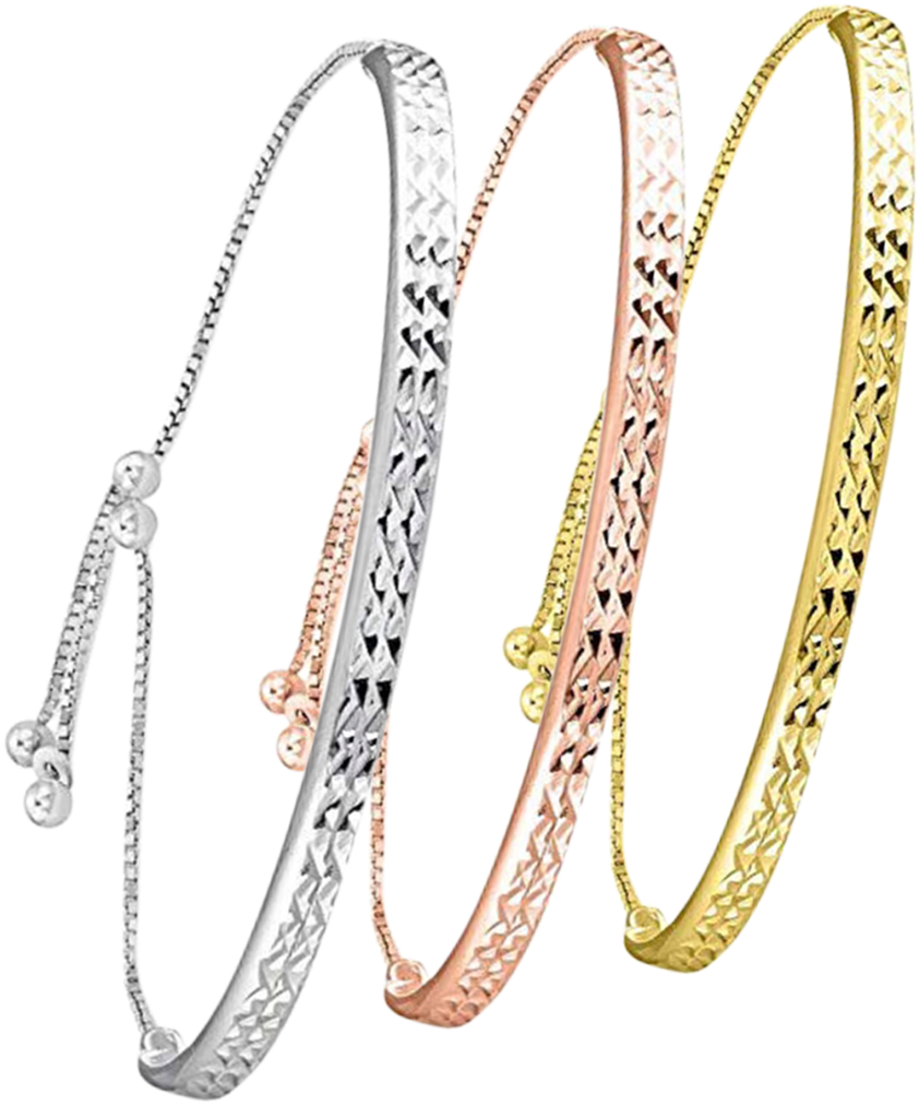 Ndg Group Sterling Silver Diamond Cut Hammered Out - Bangle (1104x1104), Png Download