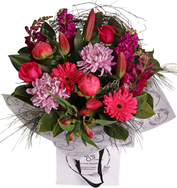 Beautiful Seasonal Pink Bouquet - Teleflora Young At Heart (566x600), Png Download