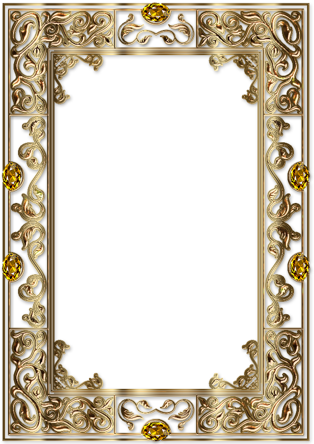 Xmas Frames, Frame Clipart, Borders And Frames, Image - Intricate Gold Frame Vector (628x886), Png Download