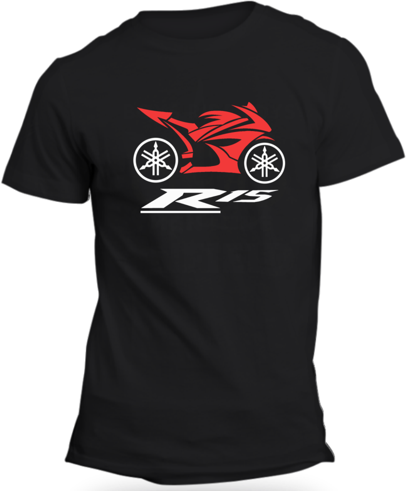 Yamaha R15 Black Half Sleeve T-shirt - Yamaha R15 Shirt Design (1000x1000), Png Download