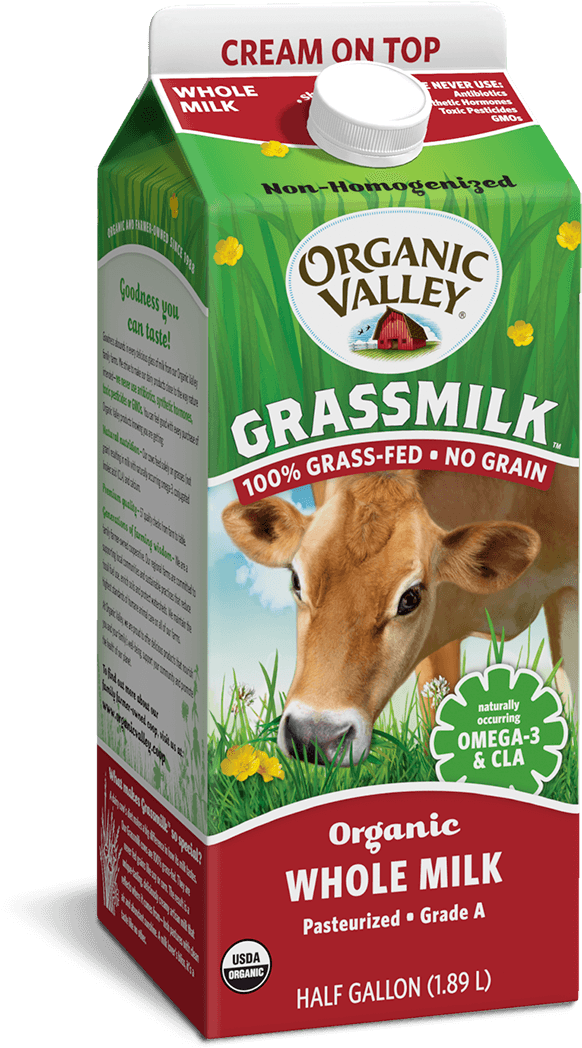 Organic Valley's “grassmilk” Comes In Different Milk - Organic Valley Grassmilk Whole Milk (760x1140), Png Download