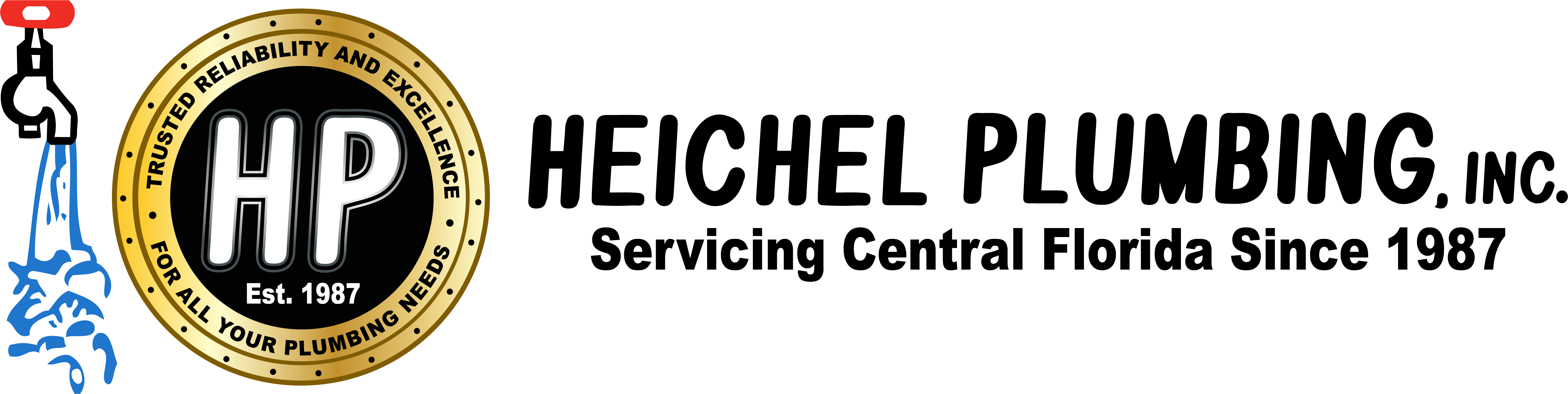 Heichel Plumbing - Black-and-white (5225x1313), Png Download