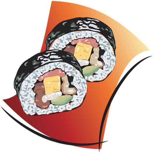 Sushi, Roll, Fish, Rice, Chinese, Raw, Food, Seafood - Design (960x650), Png Download