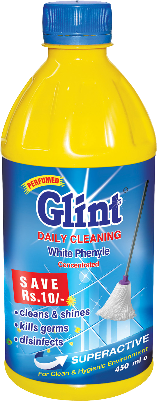 Glint Daily Cleaning White Phenyle - Glint Cleaner (700x1543), Png Download