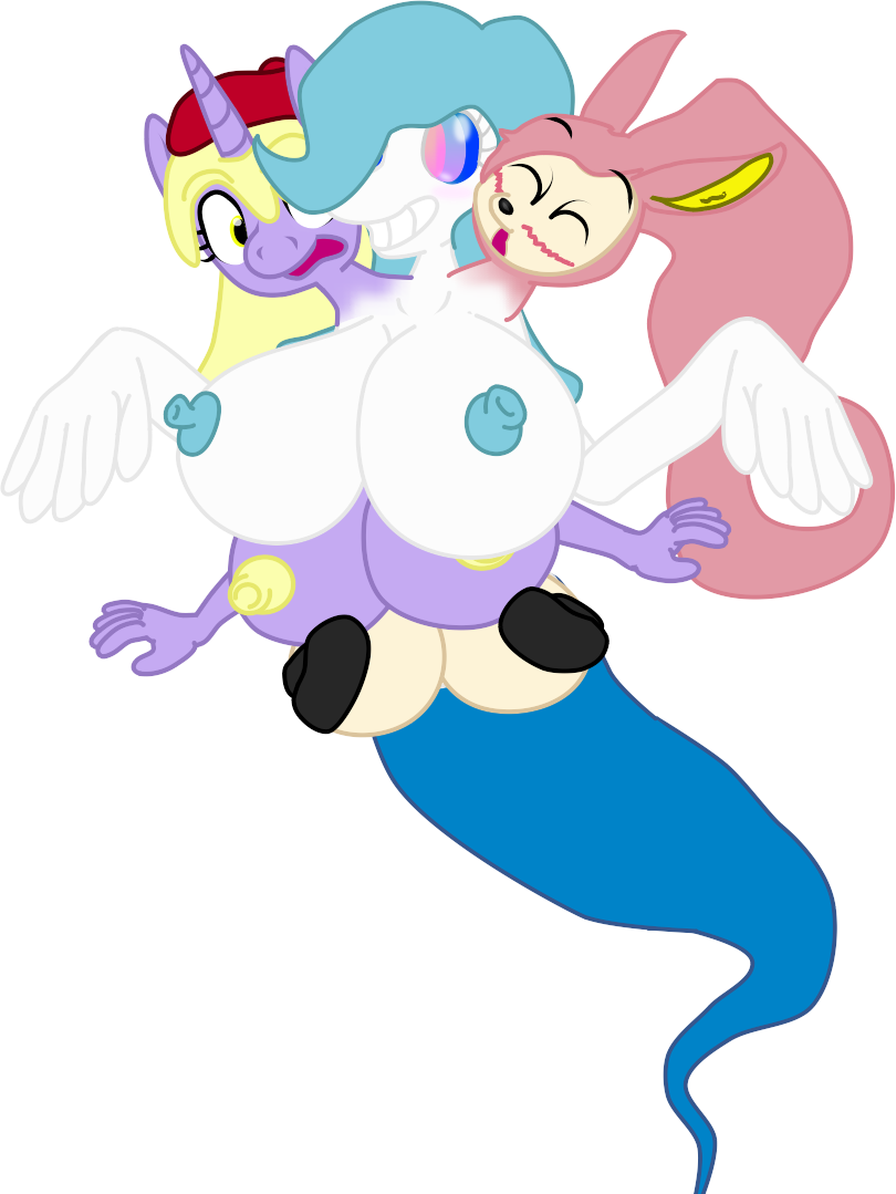 Fusion, Genie, Huge Breasts, Impossibly Large Breasts, - Cartoon (810x1079), Png Download