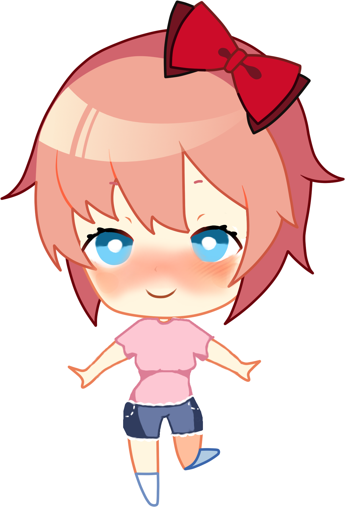 Sayori Gif Fanfiction Pictures Chibi Png Sayori Gif - Doki Doki Literature Club Chibi Sayori (1844x1844), Png Download