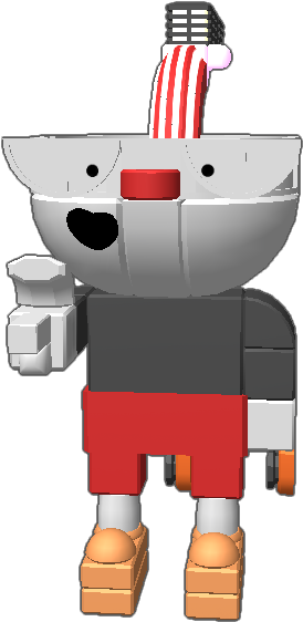 A Playable And Accurate Cuphead, Be Sure To Hold Down - Cartoon (768x768), Png Download