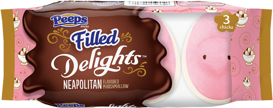 Peeps Delights Filled Neapolitan 3ct Concept V1 Rendering - Chocolate (1000x415), Png Download