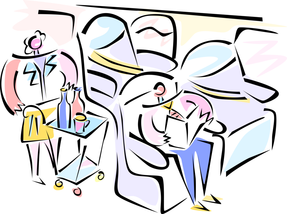 Vector Illustration Of Business Air Travel Airline - Cartoon (942x700), Png Download