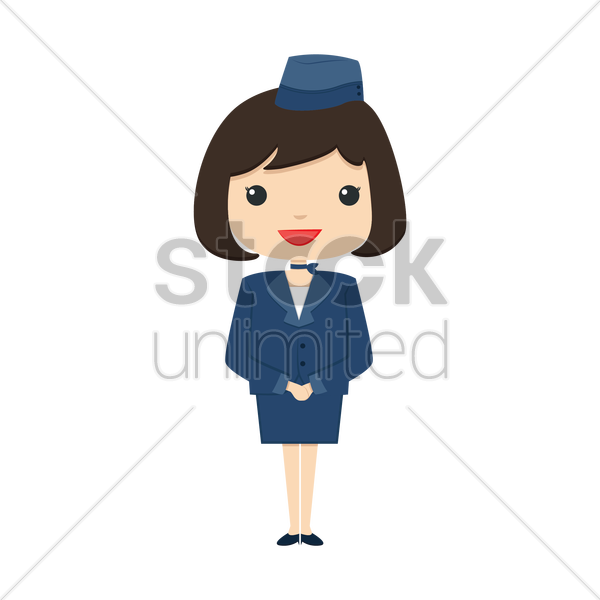 Air Hostess Standing V矢量图形 - Design (600x600), Png Download