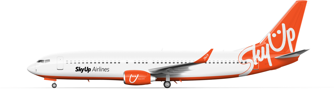 Самолет - Skyup Airlines (1299x382), Png Download