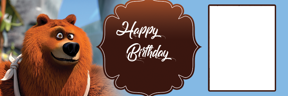 Grizzy & Lemmings Personalised Birthday Banner With - Grizzy And The Lemmings Birthday Tarpaulin (1000x333), Png Download