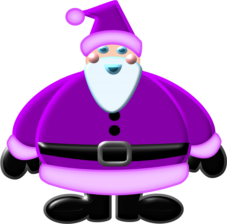 Support During Christmas Time - Santa In Purple (1024x959), Png Download