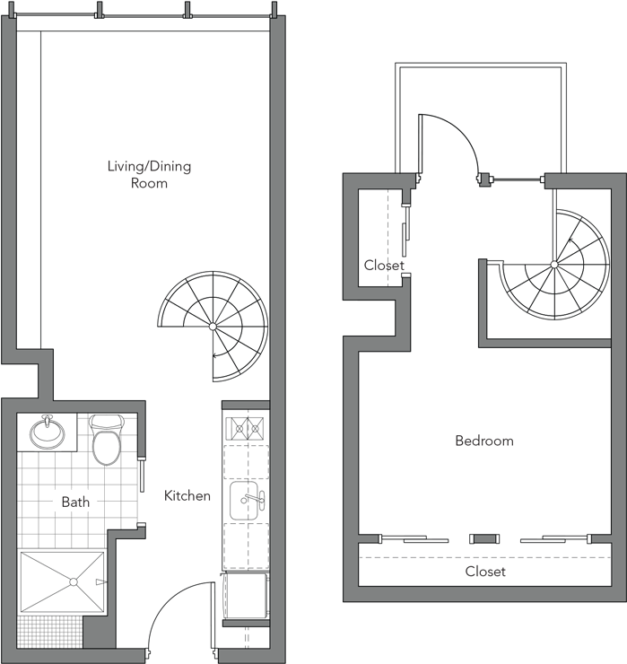 1 Bedroom Loft 1 Bath - Diagram (800x800), Png Download