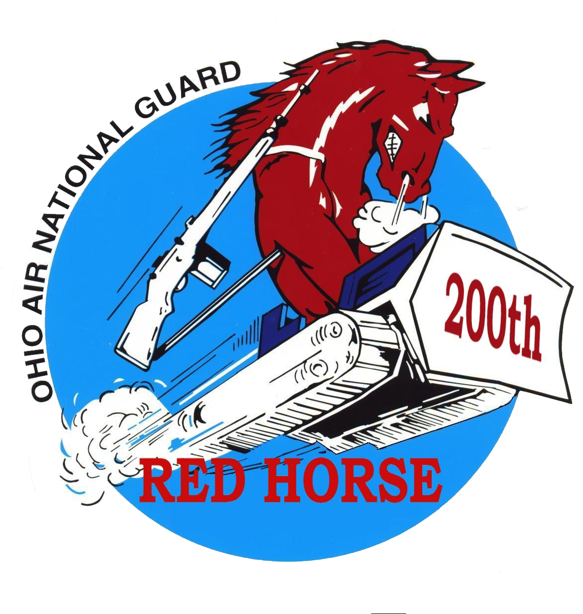 Official 200th Red Horse Logo - Red Horse Squadron Logo (1275x1252), Png Download