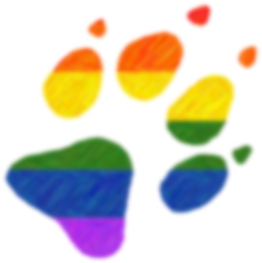 Rainbow Pride Pawprint - Circle (600x560), Png Download