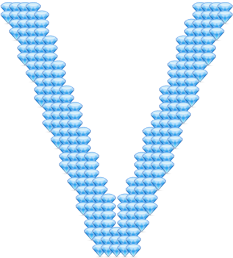 Letter Letters V Diamond Sticker - Necklace (1024x970), Png Download