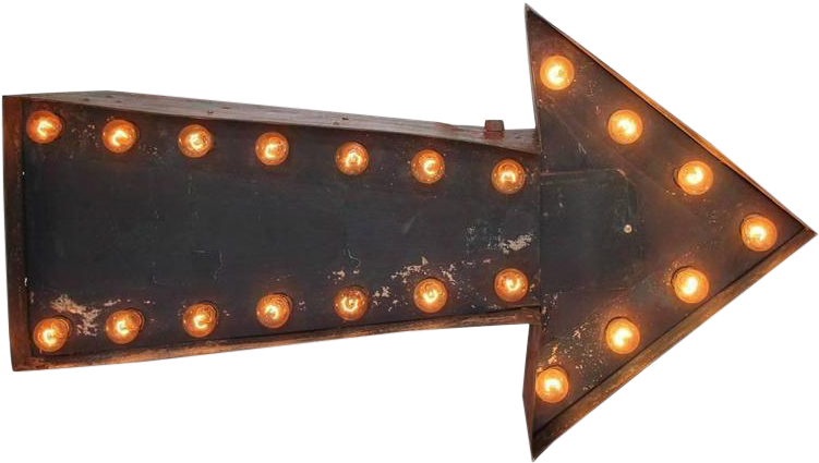Vintage Double Sided Light Up Arrow Sign - Arrow Sign Vintage Transparent (833x471), Png Download