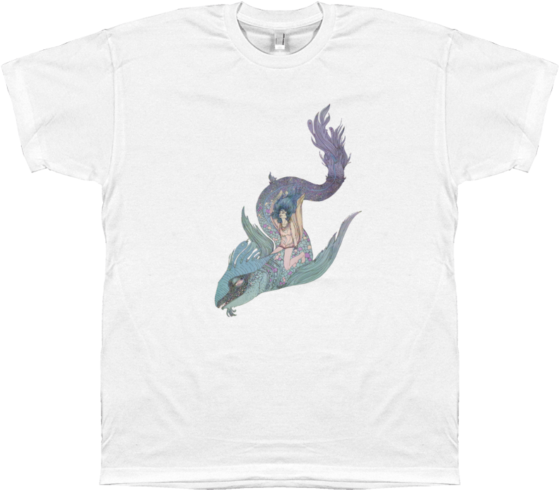 Sea Creature T-shirt - Mermaid (852x762), Png Download