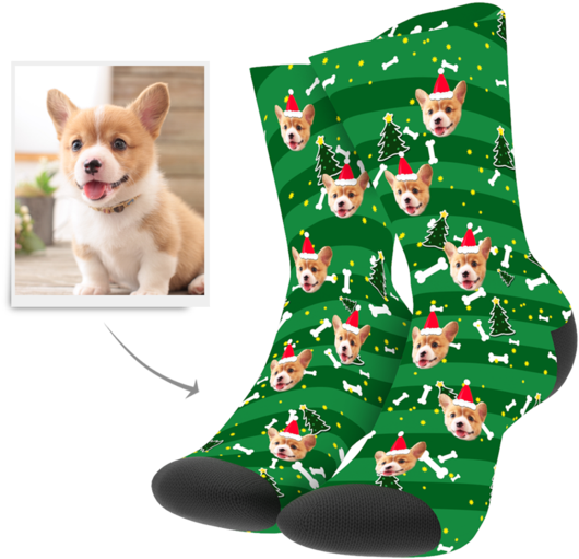 Christmas Custom Socks - Dog Socks Custom (600x600), Png Download