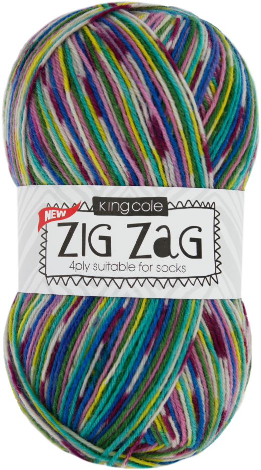 King Cole Zig Zag Patterns And Wool - King Cole Zig Zag (577x1000), Png Download