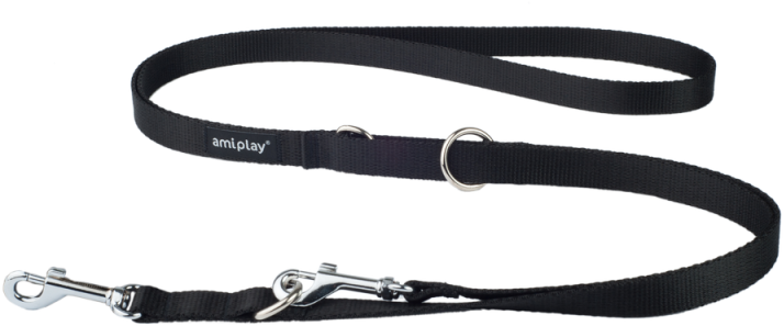 Amiplay Adjustable Leash 6 In 1 Basic Black S - Strap (800x800), Png Download