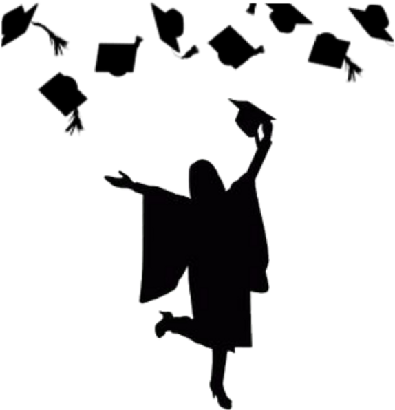 Graduation Silhouette Ftestickers - Studies Graduation (1024x1024), Png Download