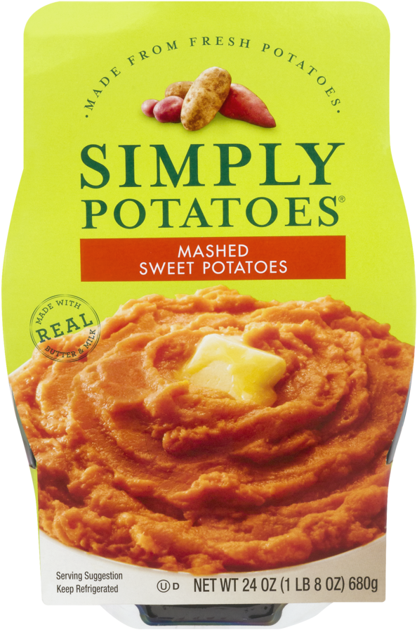 Crystal Farms Simply Potatoes Mashed Sweet Potatoes, - Premade Mashed Sweet Potatoes (1000x1000), Png Download