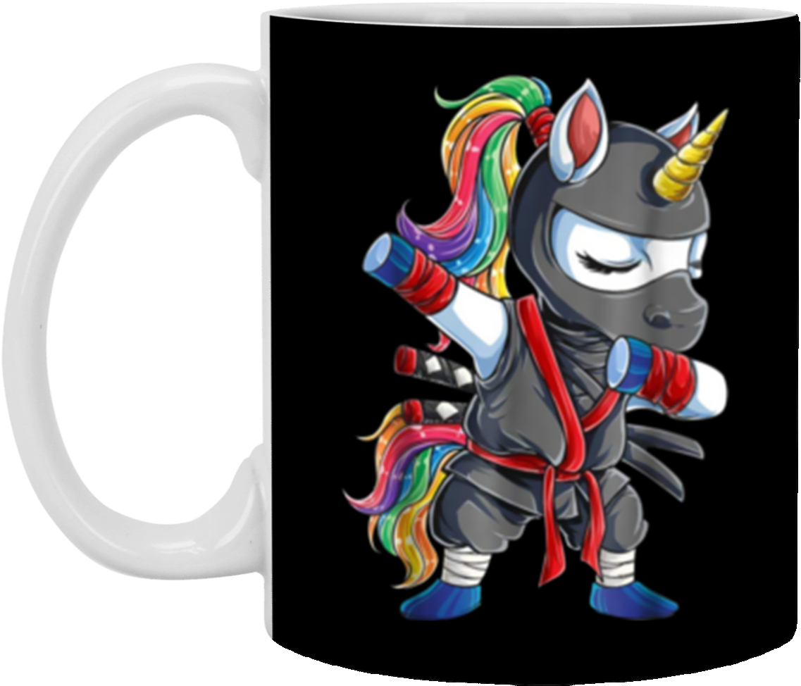 Dabbing Ninja Unicorn Girls Rainbow Martial Arts Tee - Dabbing Unicorn Ninja (1155x1155), Png Download