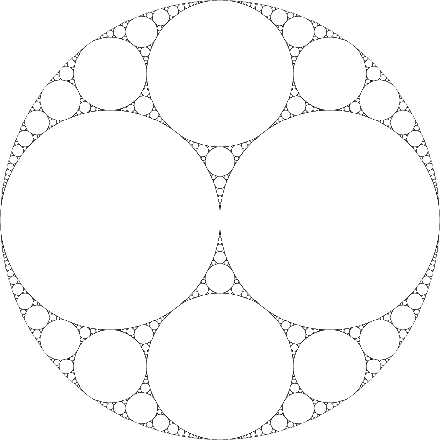 Of Circles Three At A Time That Are Mutually Touching, - Pappus Chain (902x902), Png Download