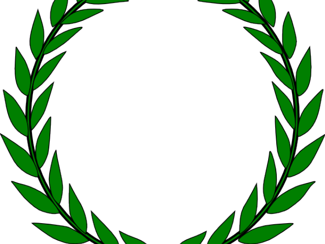 Green Leaves Clipart Border Design Png - Laurel Wreath (640x480), Png Download