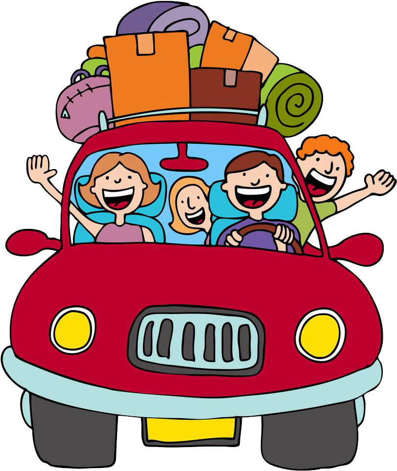 Vacation Road Trip Cartoon Clip Art - Clipart Vacation (811x963), Png Download