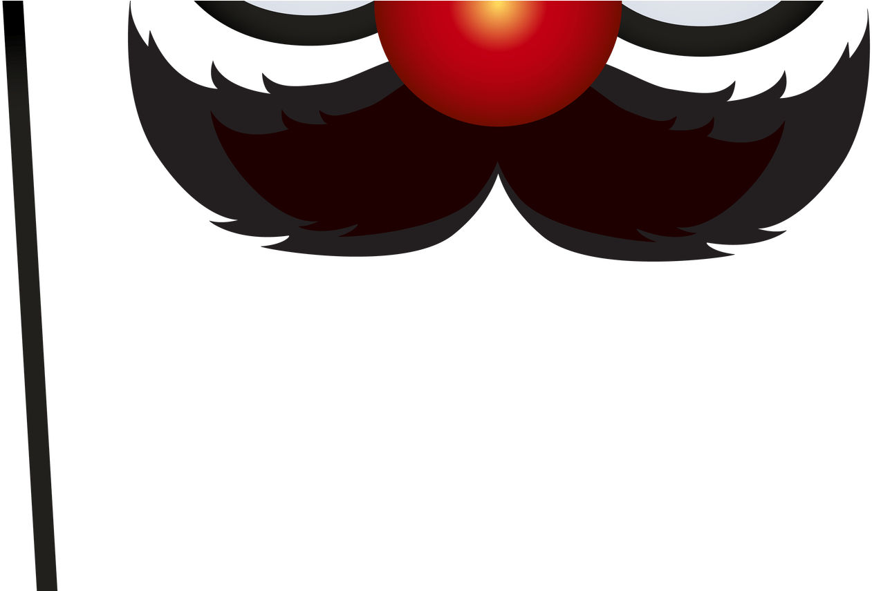 Party Mask With Mustache Transparent Clip Art Image (1368x855), Png Download