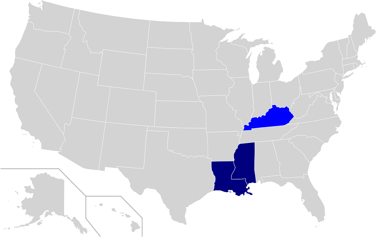 Map United States - La County Population Vs States (1280x808), Png Download