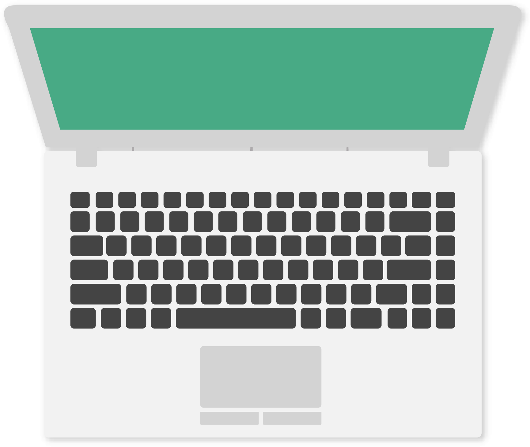 Writing The Best Research Paper - Laptop Top View Vector Png (1758x1529), Png Download
