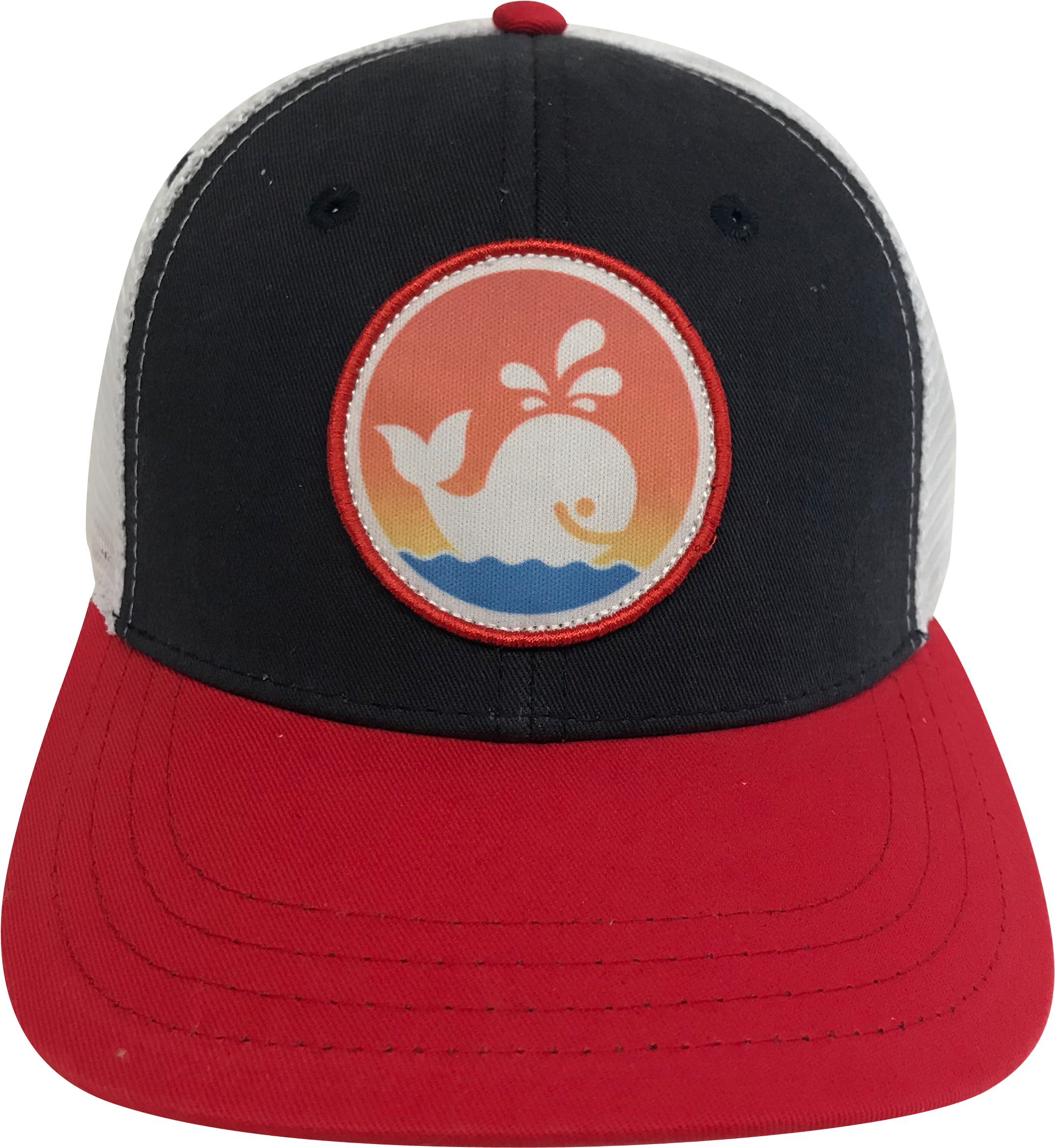 Island Smilin' Spout The Whale Trucker Hat Red White - Baseball Cap (2660x2910), Png Download