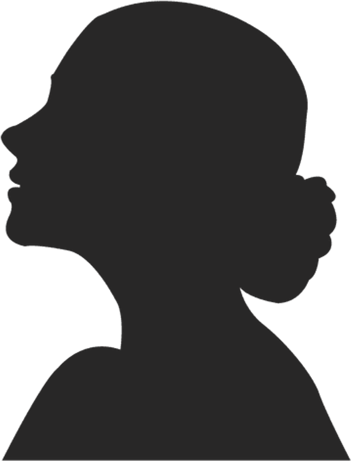 Ftestickers Silhouette Girl Woman People - Female Silhouette Head And Shoulders (1024x1024), Png Download