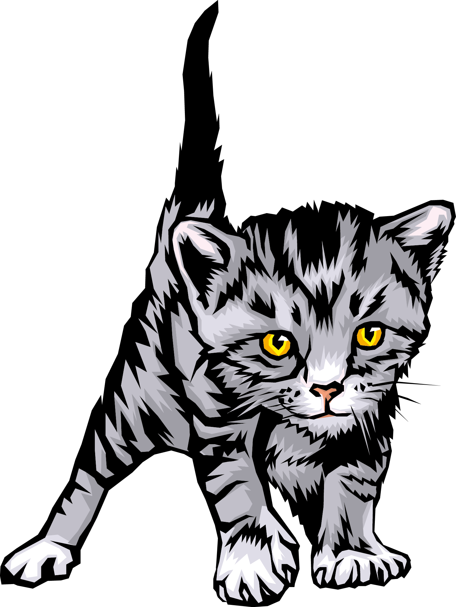 Vector Library Kitten Black Dog Transprent Png Free - Cat Clipart (1534x2039), Png Download