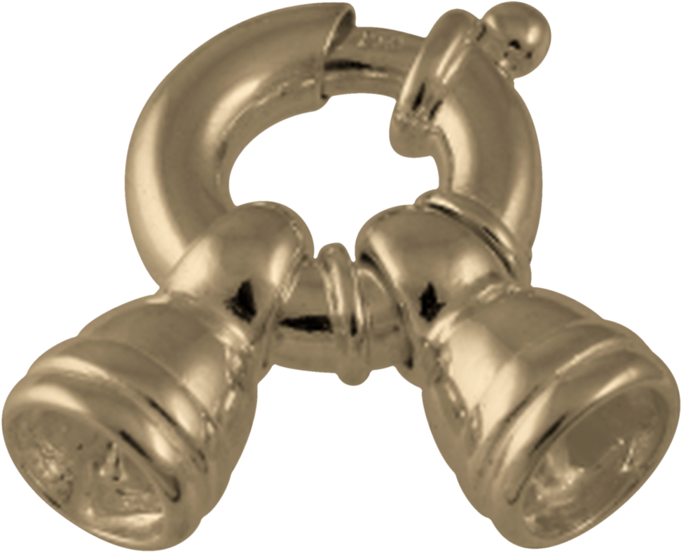 Spring Ring With End Caps 750/- Yellow Gold - Plastic (1000x1000), Png Download