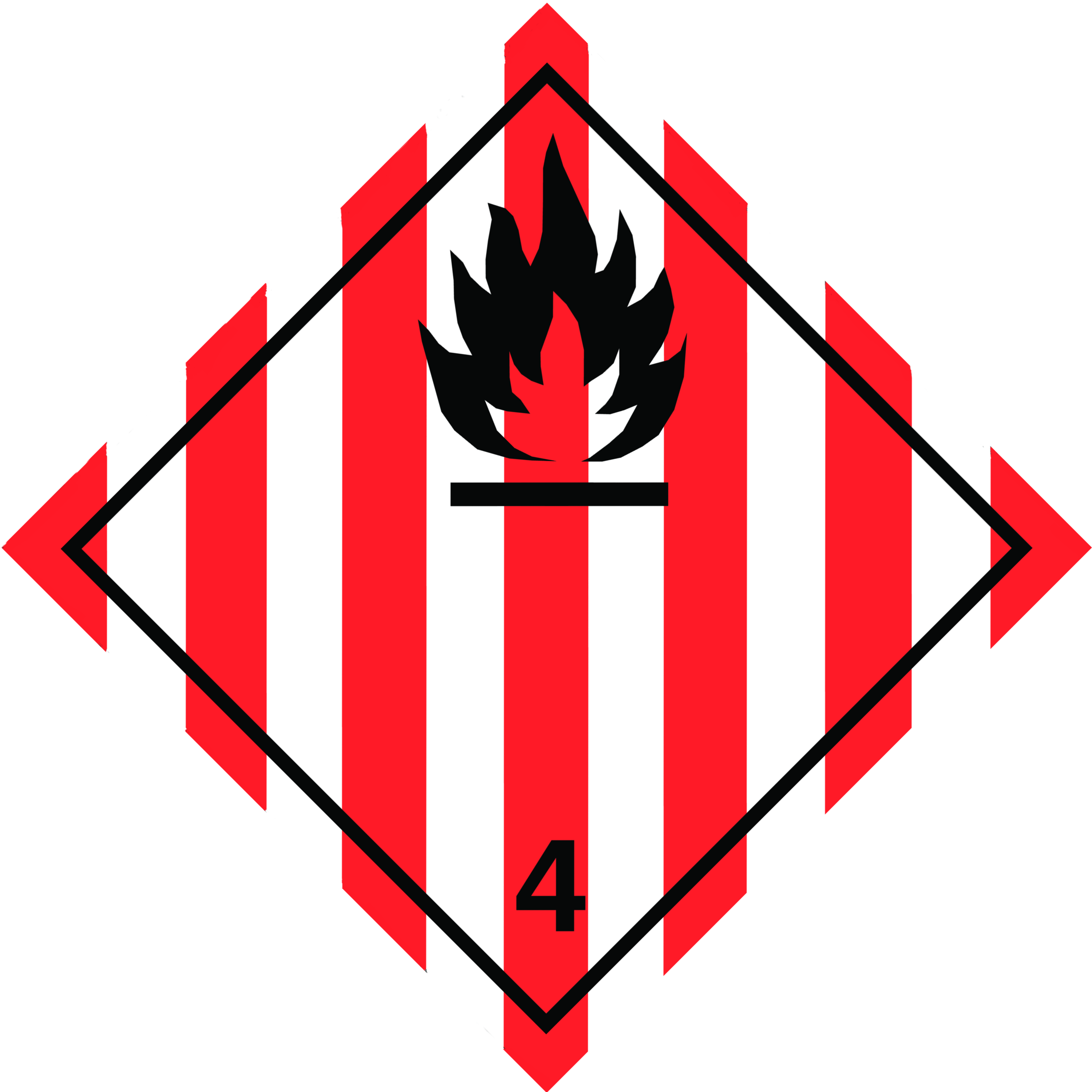 Non Flammable, Non Toxic Gases - 4.1 Flammable Solid Label (3000x3000), Png Download