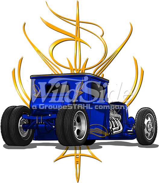 Pinstripe Blue Hot Rod - Custom Car (675x675), Png Download